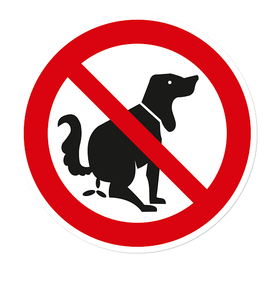 Verbotszeichen Hunde dürfen hier nicht koten / kein Hundeklo