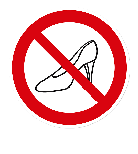 Verbotszeichen Betreten mit Schuhen mit Absätzen verboten