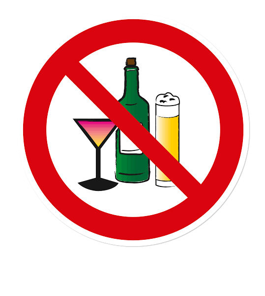 Verbotszeichen Genuss von Alkohol verboten