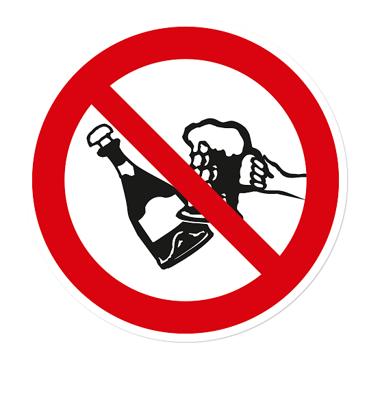 Verbotszeichen Alkohol verboten