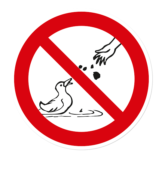 Verbotszeichen Enten füttern verboten