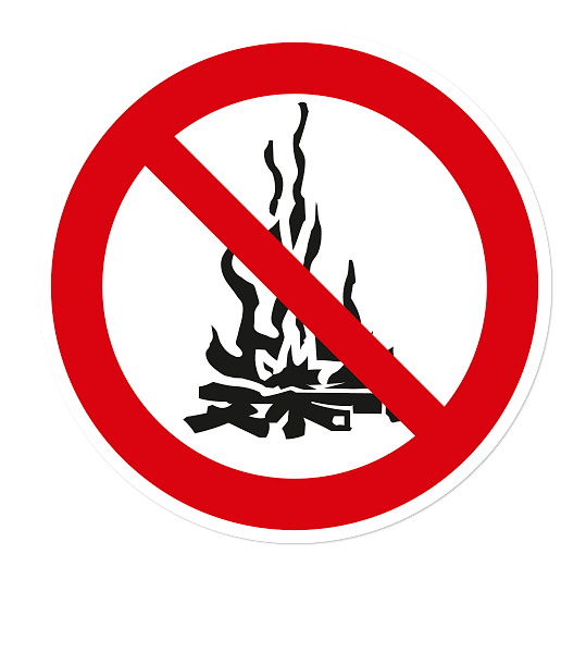 Verbotszeichen Feuer entzünden verboten