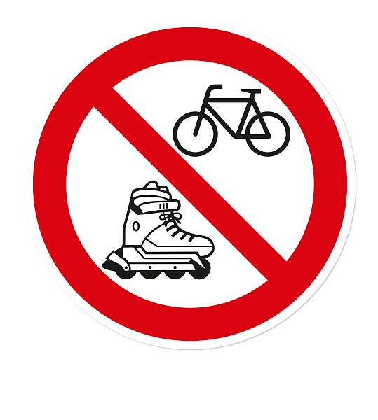 Verbotszeichen Inline-Skating und Fahrradfahren verboten