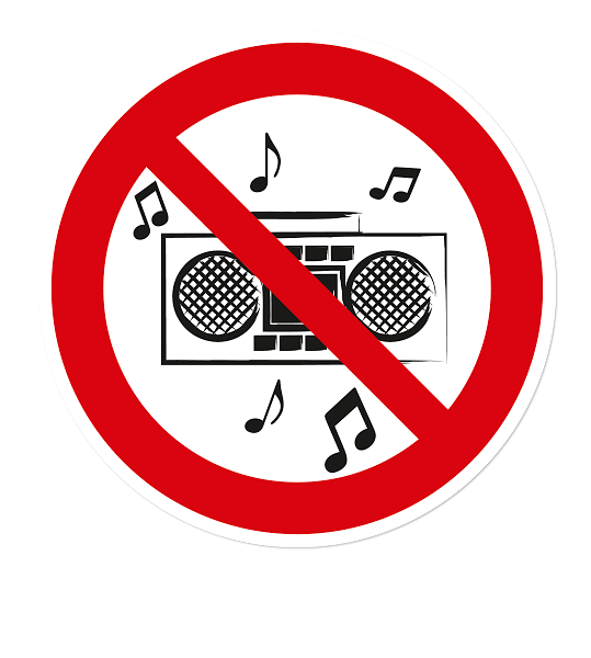 Verbotszeichen Laute Musik verboten