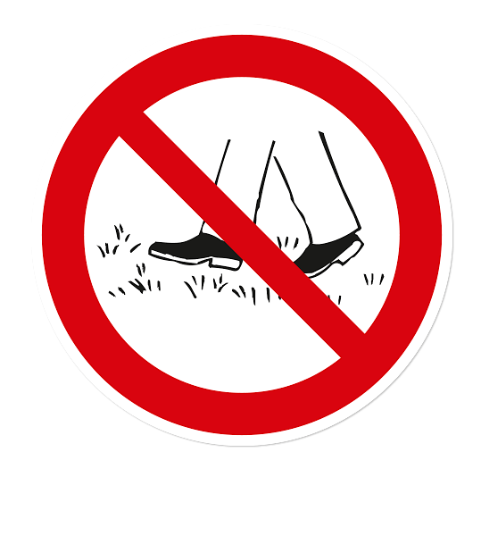 Verbotszeichen Rasen betreten verboten