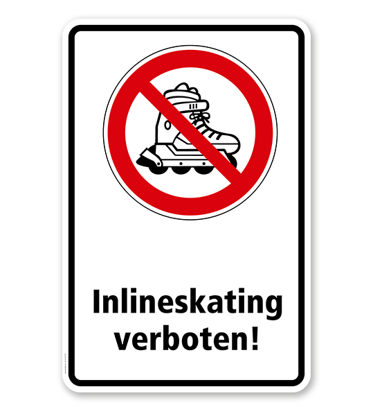 Verbotsschild Inlineskating verboten
