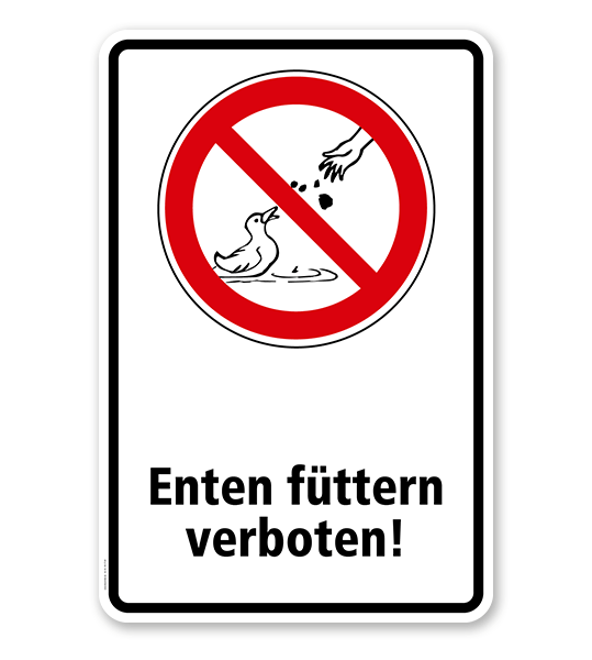Verbotsschild Enten füttern verboten