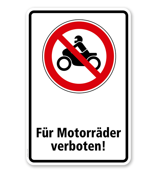 Verbotsschild Für Motorräder verboten