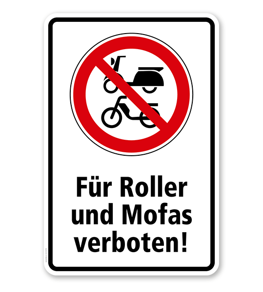 Verbotsschild Für Roller und Mofas verboten