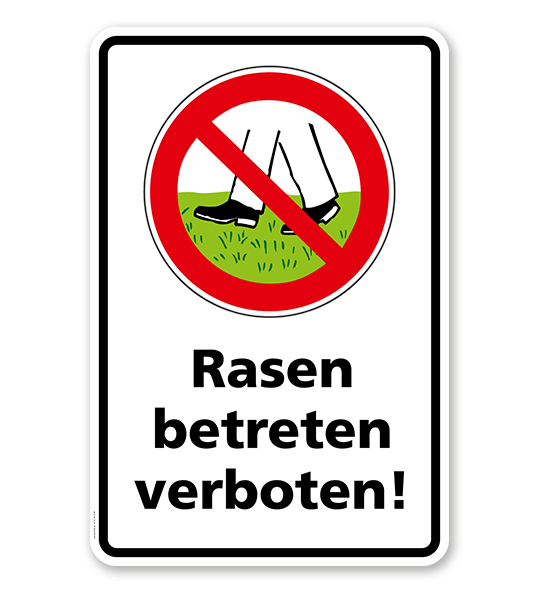 Verbotsschild Rasen betreten verboten 2