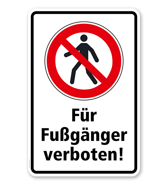 Verbotsschild Für Fußgänger verboten - nach ISO 7010