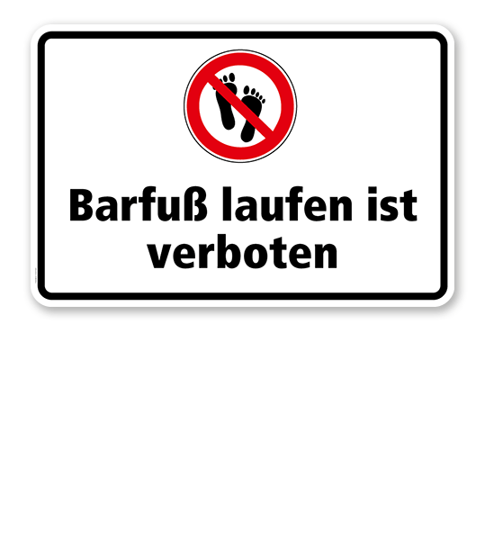 Verbotsschild Barfuß laufen ist verboten