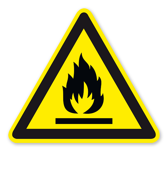 Warnzeichen Warnung vor feuergefährlichen Stoffen nach DIN EN ISO 7010 - W 021