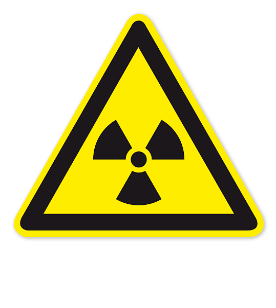 Warnzeichen Warnung vor radioaktiven Stoffen oder ionisierenden Strahlen nach DIN EN ISO 7010 - W 003