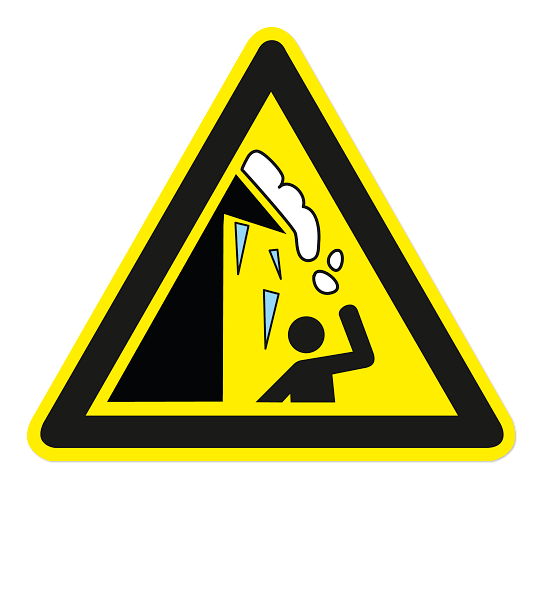 Warnzeichen Warnung vor Dachlawinen und Eiszapfen