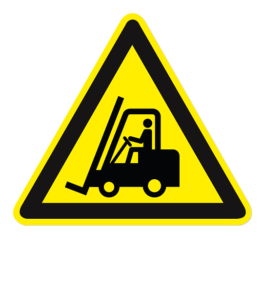Warnzeichen Warnung vor Flurförderzeugen nach DIN EN ISO 7010 - W 014
