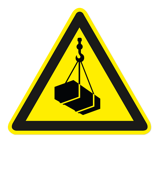 Warnzeichen Warnung vor schwebender Last nach DIN EN ISO 7010 - W 015