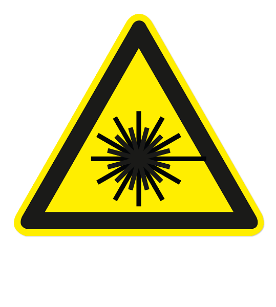 Warnzeichen Warnung vor Laserstrahl nach DIN EN ISO 7010 - W 004