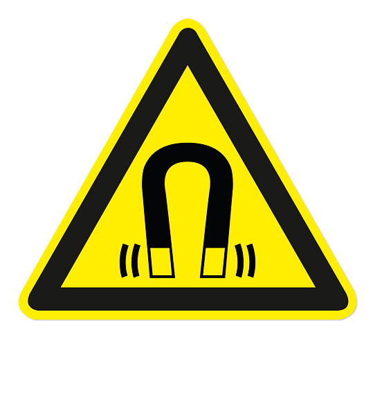 Warnzeichen Warnung vor magnetischem Feld nach DIN EN ISO 7010 - W 006