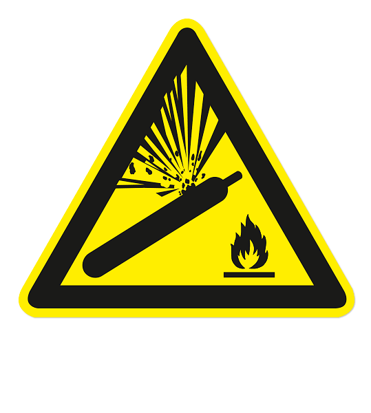 Warnzeichen Warnung vor Gasflaschen nach DIN EN ISO 7010 - W 029