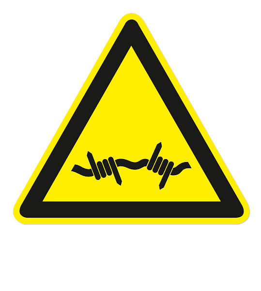 Warnzeichen Warnung vor Stacheldraht nach DIN EN ISO 7010 - W 033