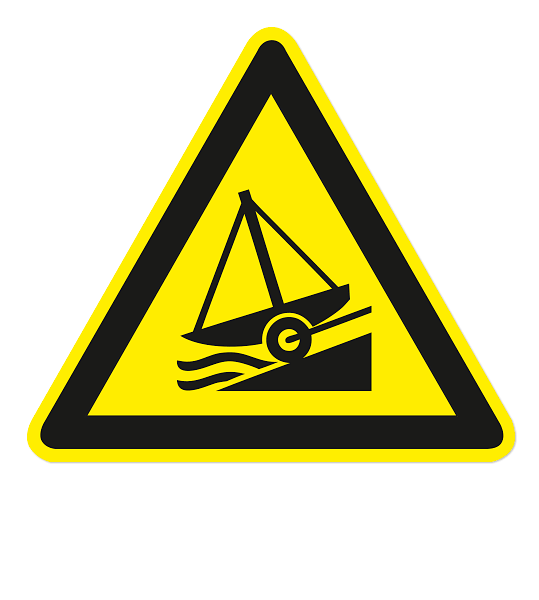 Warnzeichen Warnung vor Slipanlage nach DIN ISO 20712-1 - WSW 002