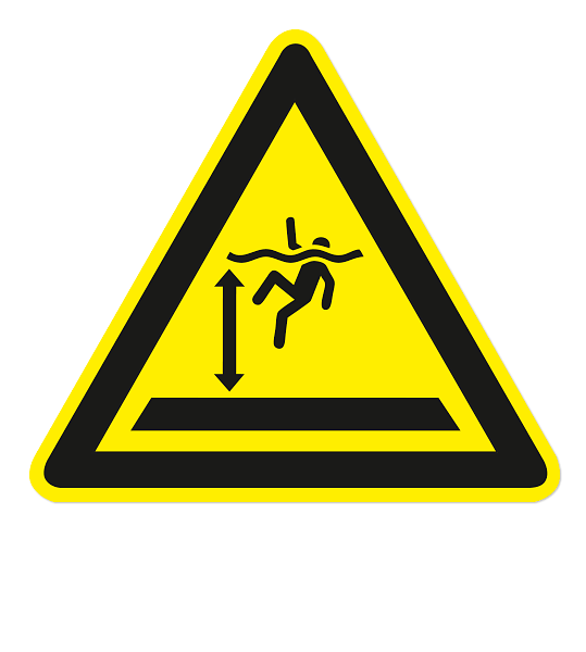 Warnzeichen Warnung vor tiefem Wasser nach DIN ISO 20712-1 - WSW 005