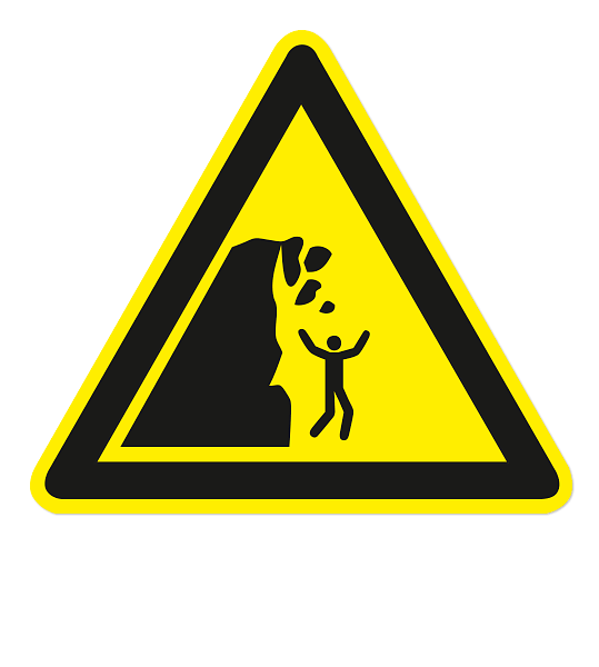 Warnzeichen Warnung vor instabiler Klippe nach DIN ISO 20712-1 - WSW 011