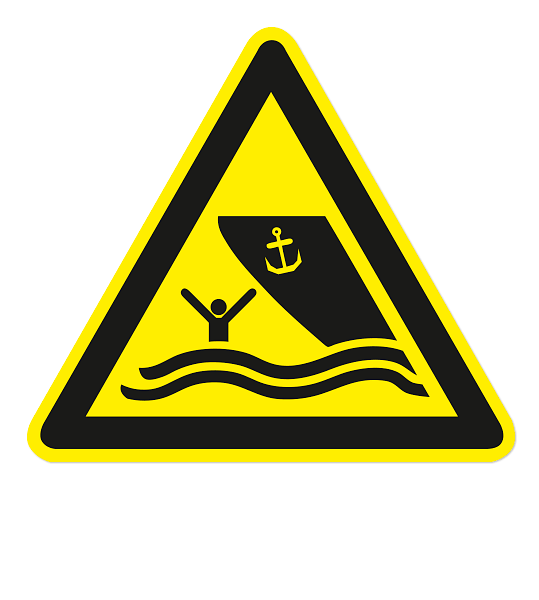 Warnzeichen Warnung vor Schiffsverkehr nach DIN ISO 20712-1 - WSW 016