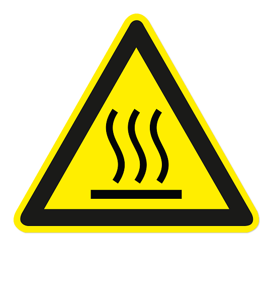 Warnzeichen Warnung vor heißer Oberfläche nach DIN EN ISO 7010 - W 017