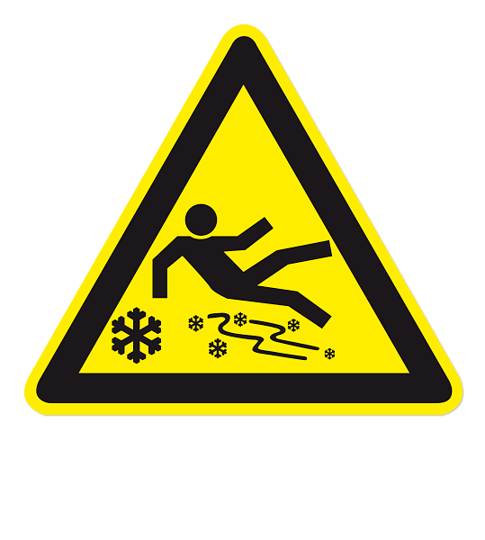 Warnzeichen Warnung vor Eisrutschgefahr