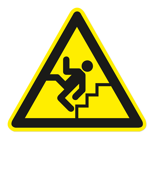 Warnzeichen Warnung vor Treppen
