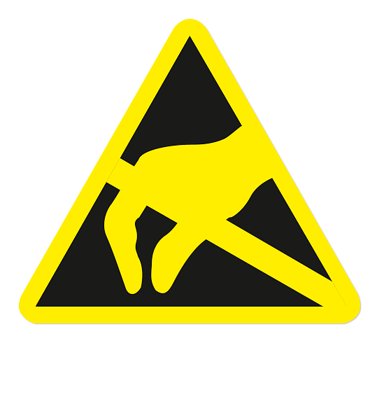 Warnzeichen Elektrostatisch gefährdete Bauelemente