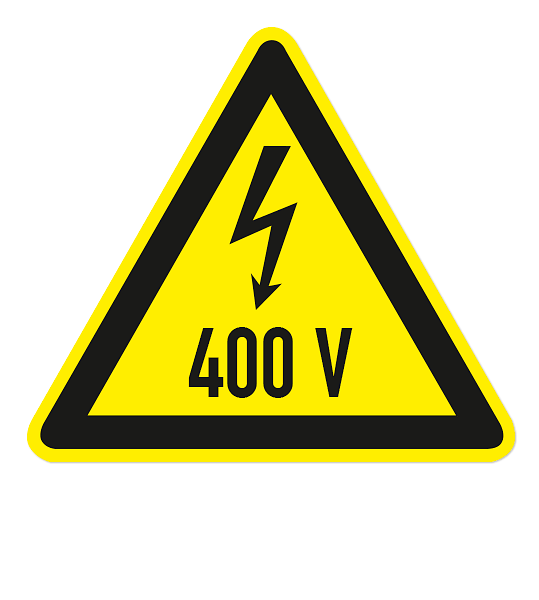 Warnzeichen Warnung vor 400 V