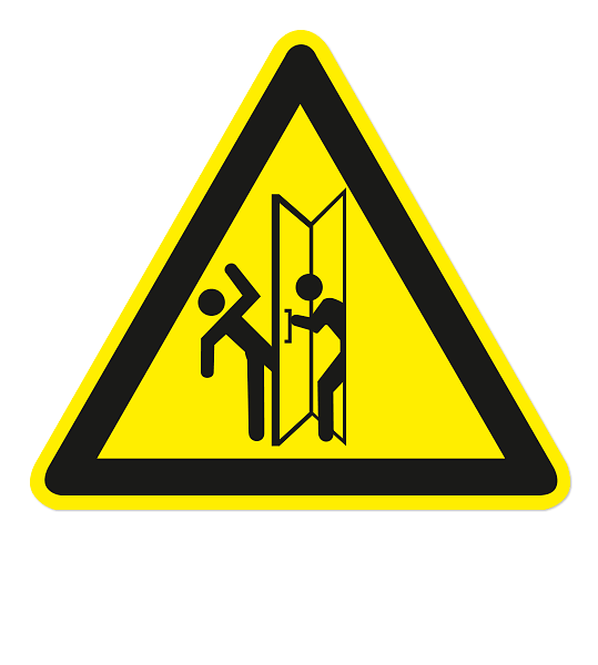 Warnzeichen Warnung vor Türschwenkbereich im Verkehrsweg
