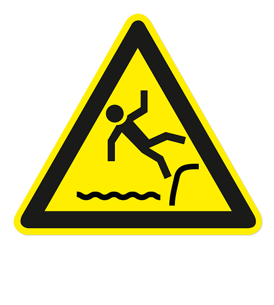 Warnzeichen Warnung vor Absturzgefahr (Wasser)
