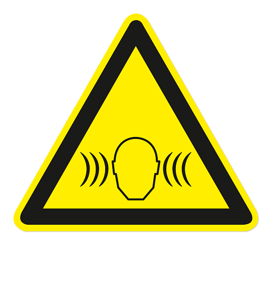 Warnzeichen Warnung vor Lärm mit hohem Schalldruckpegel