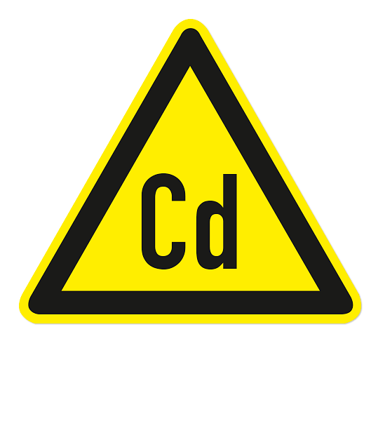 Warnzeichen Warnung vor Cadmium