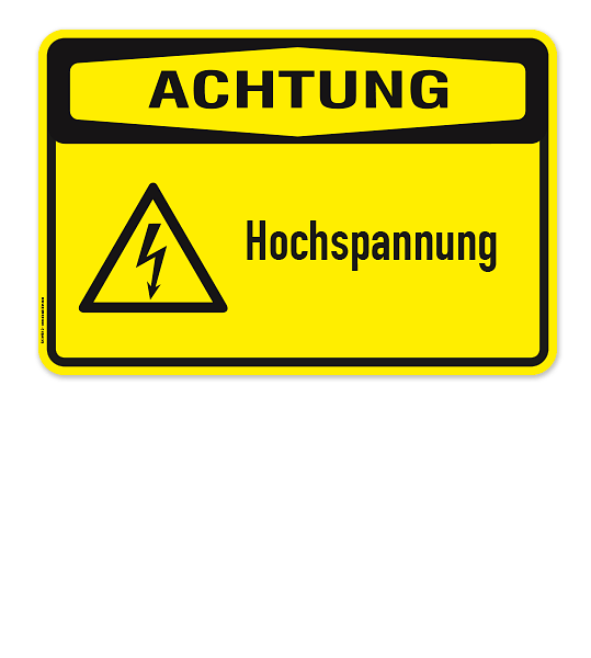 Warnschild Achtung - Hochspannung