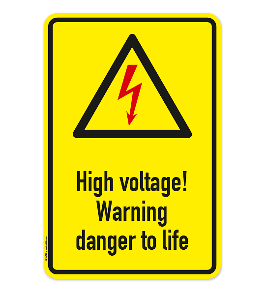 Warnschild High voltage - Warning danger to life