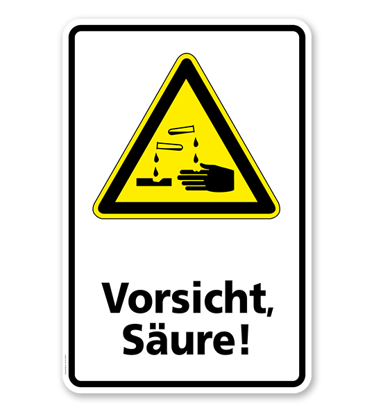 Warnschild Vorsicht, Säure