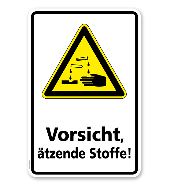 Warnschild Vorsicht Atzende Stoffe