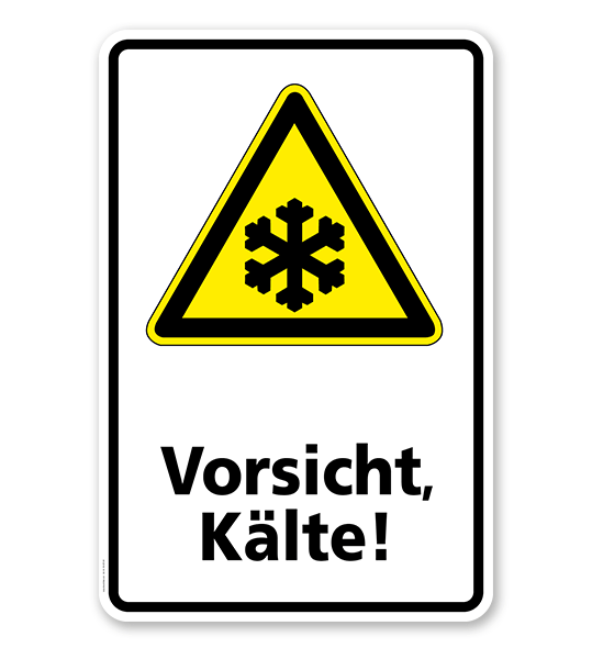 Warnschild Vorsicht, Kälte