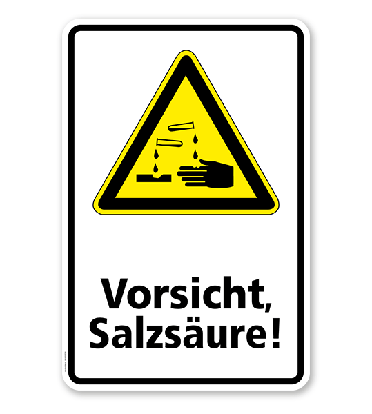 Warnschild Vorsicht, Salzsäure