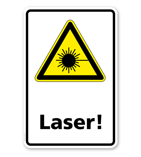 Warnschild Vorsicht, Laser
