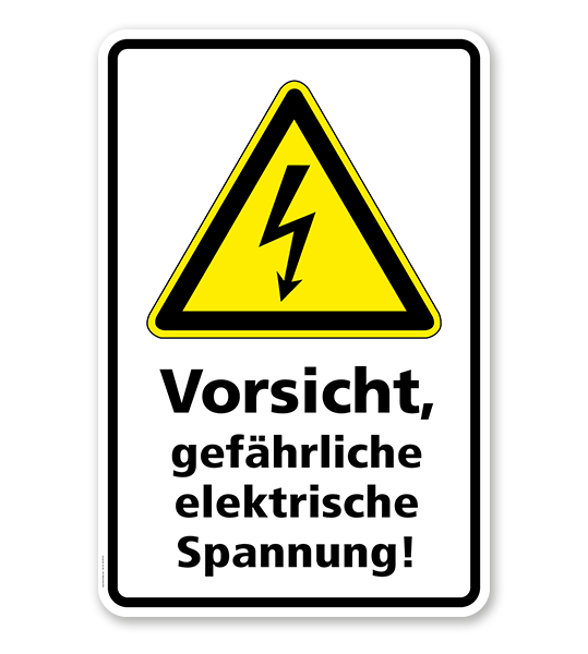 Warnschild Vorsicht Gefahrliche Elektrische Spannung