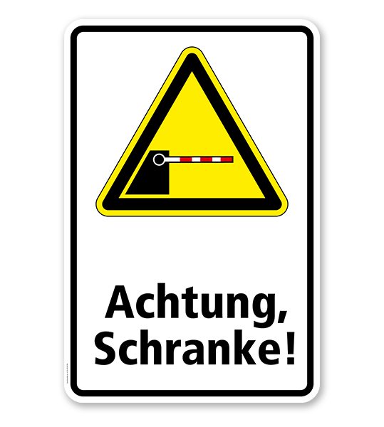 Warnschild Achtung, Schranke!