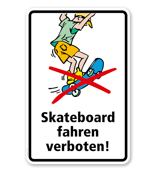 Verbotsschild Skateboard fahren nicht erlaubt - SP