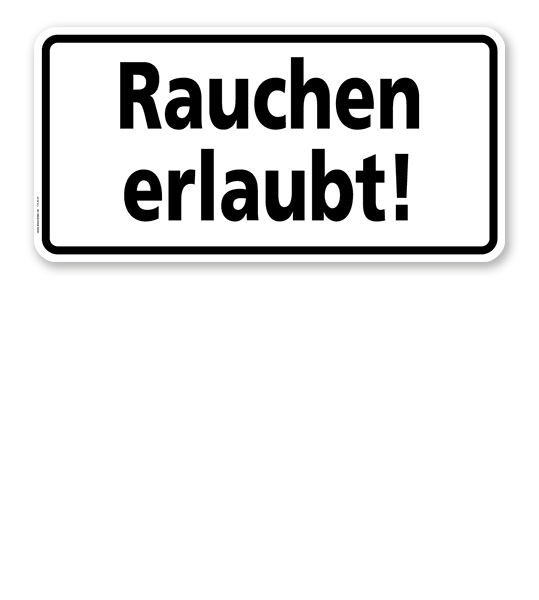 Textschild Rauchen erlaubt - TX