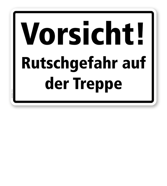 Textschild Vorsicht! Rutschgefahr auf der Treppe - TX